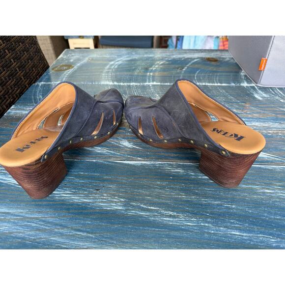 KORKS Clogs, Neneh - BLUE with faux chunky wooden heels, size 10 womens - Picture 7 of 9